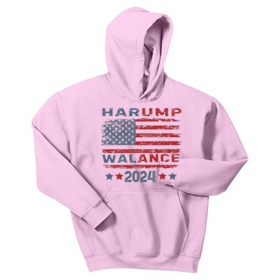 Harump Wallace 2024 Harris Trump Walz Vance Kids Hoodie