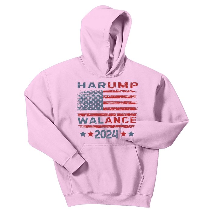 Harump Wallace 2024 Harris Trump Walz Vance Kids Hoodie