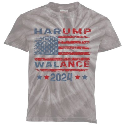 Harump Wallace 2024 Harris Trump Walz Vance Kids Tie-Dye T-Shirt