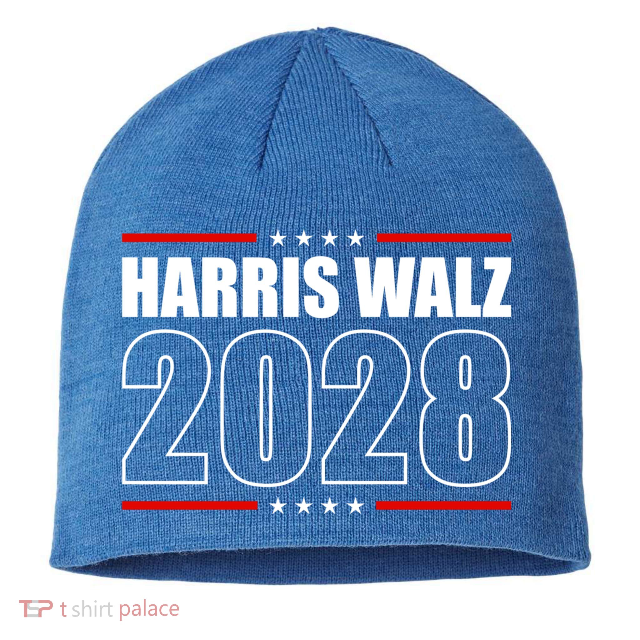 Harris Waltz 2028 Kamala Harris 2028 Tim Waltz For President Cool Gift Sustainable Beanie