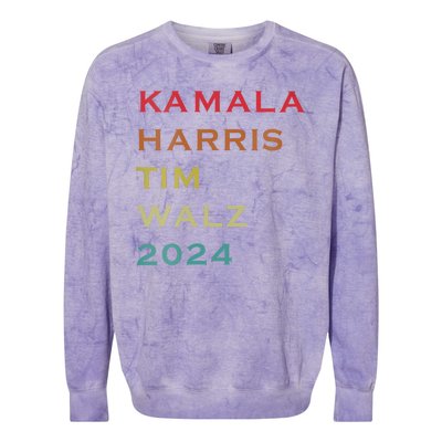 Harris Walz 2024 Kamala Harris 2024 Tim Walz 2024 Usa Fla Colorblast Crewneck Sweatshirt