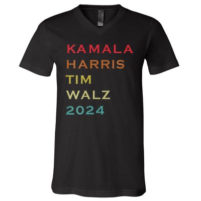 Harris Walz 2024 Kamala Harris 2024 Tim Walz 2024 Usa Fla V-Neck T-Shirt