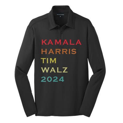 Harris Walz 2024 Kamala Harris 2024 Tim Walz 2024 Usa Fla Silk Touch Performance Long Sleeve Polo