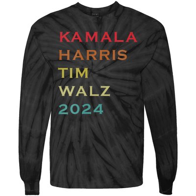 Harris Walz 2024 Kamala Harris 2024 Tim Walz 2024 Usa Fla Tie-Dye Long Sleeve Shirt