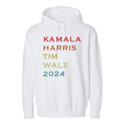 Harris Walz 2024 Kamala Harris 2024 Tim Walz 2024 Usa Fla Garment-Dyed Fleece Hoodie