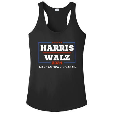 Harris Walz 2024 Make America Kind Again Harris Waltz Quote Ladies PosiCharge Competitor Racerback Tank