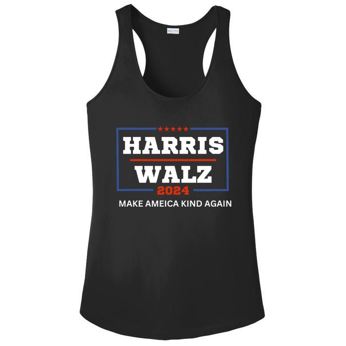 Harris Walz 2024 Make America Kind Again Harris Waltz Quote Ladies PosiCharge Competitor Racerback Tank