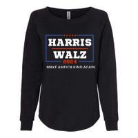 Harris Walz 2024 Make America Kind Again Harris Waltz Quote Womens California Wash Sweatshirt