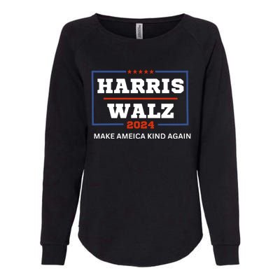 Harris Walz 2024 Make America Kind Again Harris Waltz Quote Womens California Wash Sweatshirt