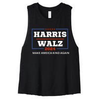 Harris Walz 2024 Make America Kind Again Harris Waltz Quote Women's Racerback Cropped Tank