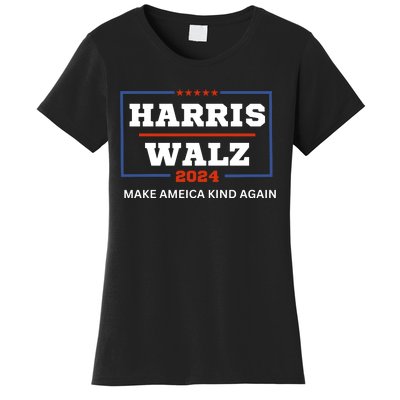 Harris Walz 2024 Make America Kind Again Harris Waltz Quote Women's T-Shirt