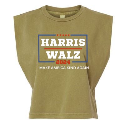 Harris Walz 2024 Make America Kind Again Harris Waltz Quote Garment-Dyed Women's Muscle Tee