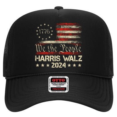 Harris Waltz 2024 Election Kamala Harris Tim Waltz 2024 High Crown Mesh Back Trucker Hat