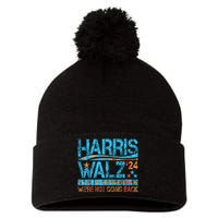 Harris Waltz 2024 Election Kamala Harris Tim Waltz 2024 Pom Pom 12in Knit Beanie