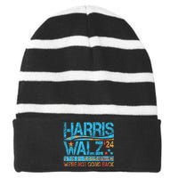 Harris Waltz 2024 Election Kamala Harris Tim Waltz 2024 Striped Beanie with Solid Band