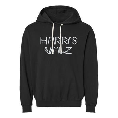 Harris Waltz 2024 Election Funny Cat Kamala Harris Tim Walz Garment-Dyed Fleece Hoodie