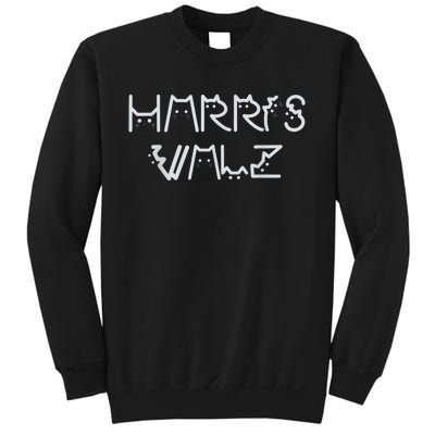 Harris Waltz 2024 Election Funny Cat Kamala Harris Tim Walz Sweatshirt