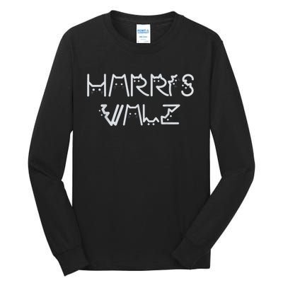 Harris Waltz 2024 Election Funny Cat Kamala Harris Tim Walz Tall Long Sleeve T-Shirt