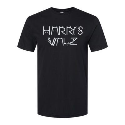 Harris Waltz 2024 Election Funny Cat Kamala Harris Tim Walz Softstyle CVC T-Shirt