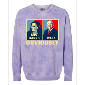 Harris Waltz 2024 Obviously Tim Walz Kamala Harris 2024 Colorblast Crewneck Sweatshirt