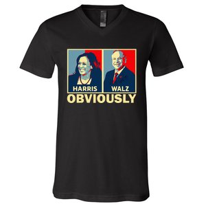 Harris Waltz 2024 Obviously Tim Walz Kamala Harris 2024 V-Neck T-Shirt