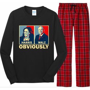 Harris Waltz 2024 Obviously Tim Walz Kamala Harris 2024 Long Sleeve Pajama Set