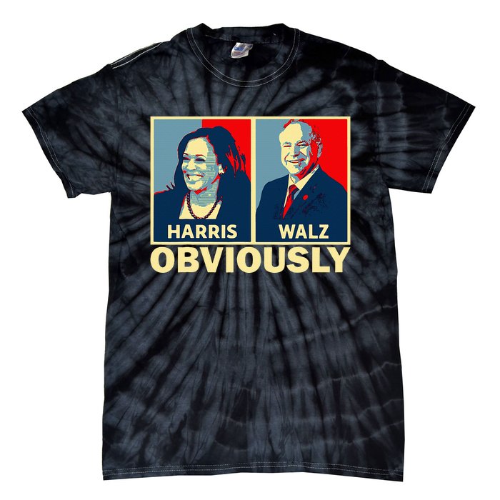 Harris Waltz 2024 Obviously Tim Walz Kamala Harris 2024 Tie-Dye T-Shirt