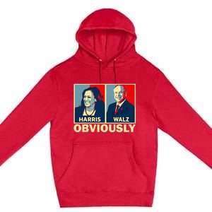 Harris Waltz 2024 Obviously Tim Walz Kamala Harris 2024 Premium Pullover Hoodie