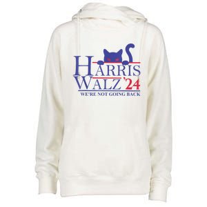 Harris Waltz 2024 WeRe Not Going Back Funny Cat Lady Womens Funnel Neck Pullover Hood