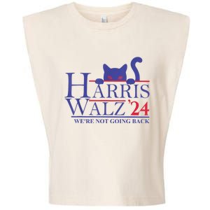 Harris Waltz 2024 WeRe Not Going Back Funny Cat Lady Garment-Dyed Women's Muscle Tee