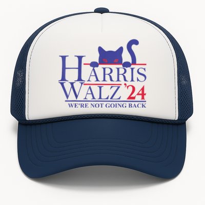 Harris Waltz 2024 WeRe Not Going Back Funny Cat Lady Trucker Hat