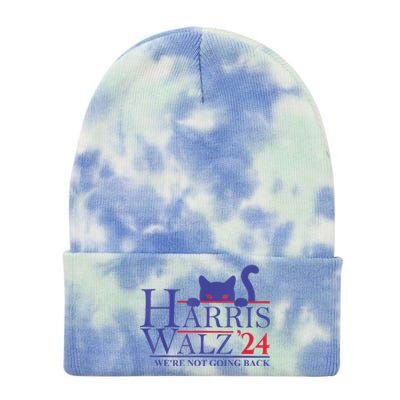 Harris Waltz 2024 WeRe Not Going Back Funny Cat Lady Tie Dye 12in Knit Beanie