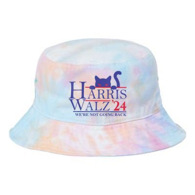 Harris Waltz 2024 WeRe Not Going Back Funny Cat Lady Tie Dye Newport Bucket Hat