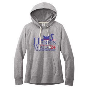 Harris Waltz 2024 WeRe Not Going Back Funny Cat Lady Women's Fleece Hoodie