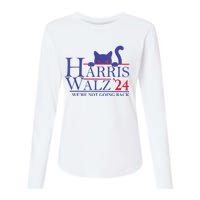 Harris Waltz 2024 WeRe Not Going Back Funny Cat Lady Womens Cotton Relaxed Long Sleeve T-Shirt