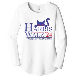 Harris Waltz 2024 WeRe Not Going Back Funny Cat Lady Women's Perfect Tri Tunic Long Sleeve Shirt