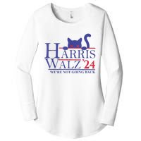 Harris Waltz 2024 WeRe Not Going Back Funny Cat Lady Women's Perfect Tri Tunic Long Sleeve Shirt