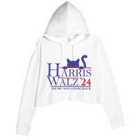 Harris Waltz 2024 WeRe Not Going Back Funny Cat Lady Crop Fleece Hoodie