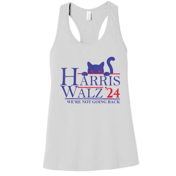 Harris Waltz 2024 WeRe Not Going Back Funny Cat Lady Women's Racerback Tank