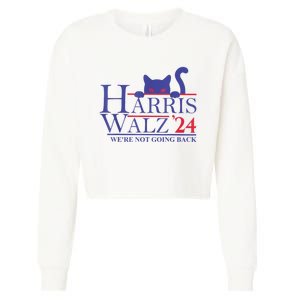 Harris Waltz 2024 WeRe Not Going Back Funny Cat Lady Cropped Pullover Crew