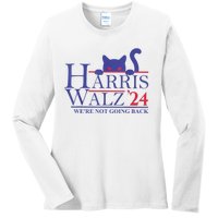 Harris Waltz 2024 WeRe Not Going Back Funny Cat Lady Ladies Long Sleeve Shirt