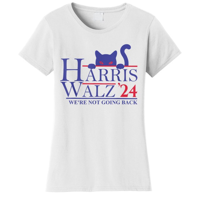 Harris Waltz 2024 WeRe Not Going Back Funny Cat Lady Women's T-Shirt