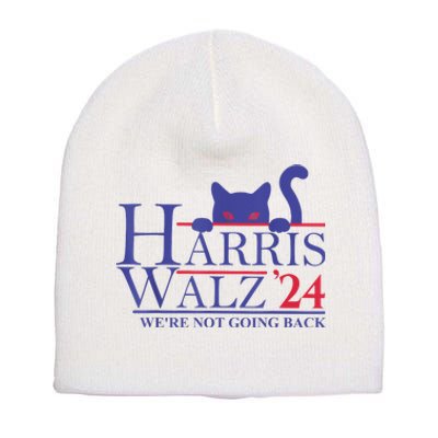 Harris Waltz 2024 WeRe Not Going Back Funny Cat Lady Short Acrylic Beanie