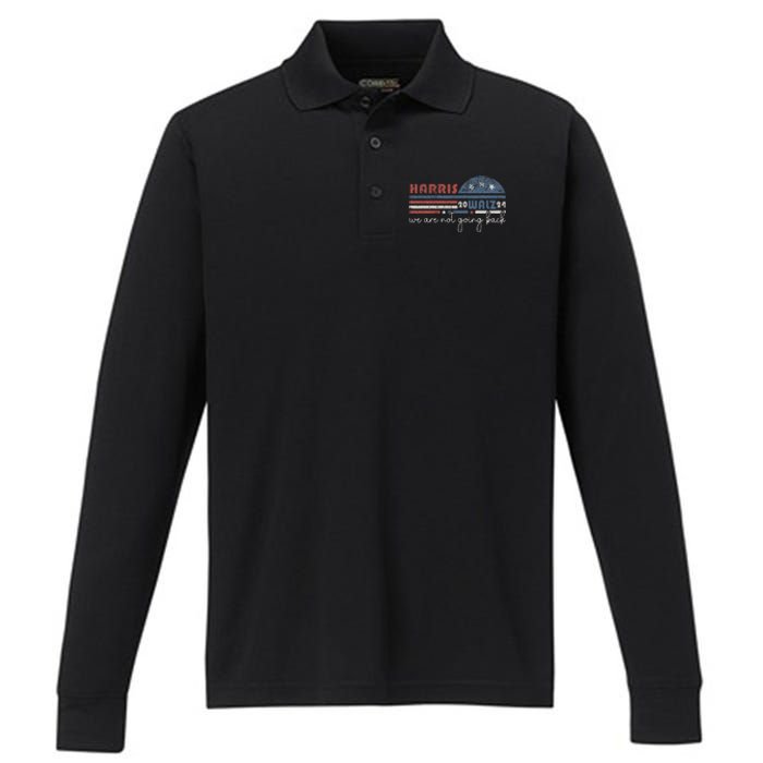 Harris Waltz 2024 Were Not Going Back Retro Performance Long Sleeve Polo