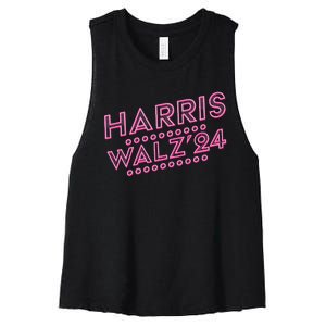 Harris Walz 2024 President Election Women's Racerback Cropped Tank