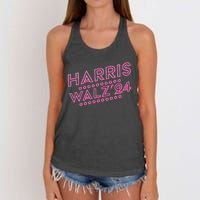 Harris Walz 2024 President Election Women's Knotted Racerback Tank