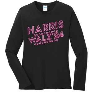 Harris Walz 2024 President Election Ladies Long Sleeve Shirt