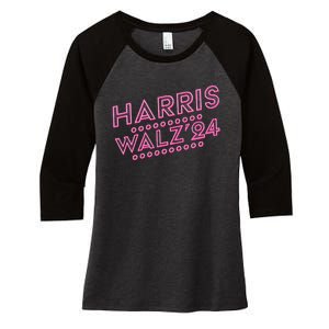 Harris Walz 2024 President Election Women's Tri-Blend 3/4-Sleeve Raglan Shirt