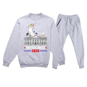 Harris Walz 2024 President Election Premium Crewneck Sweatsuit Set