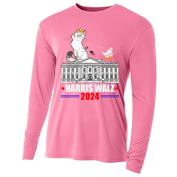 Harris Walz 2024 President Election Cooling Performance Long Sleeve Crew